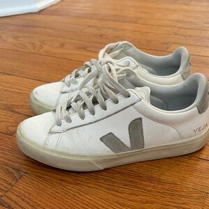 Veja Campo White and Gray Casual Sneakers